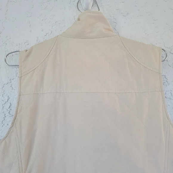 Peter Millar Puffer Vest Jacket Womens Large Beige Quilted - Picture 8 of 12